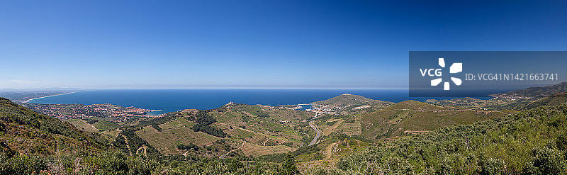韦梅耶海岸全景（法国朗格多克-鲁西永）图片素材