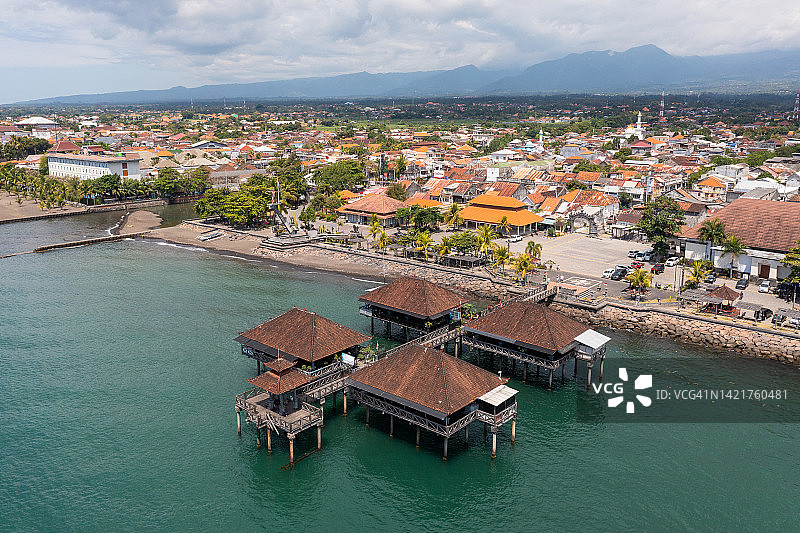 印度尼西亚巴厘岛辛加拉惹海滨鸟瞰图片素材