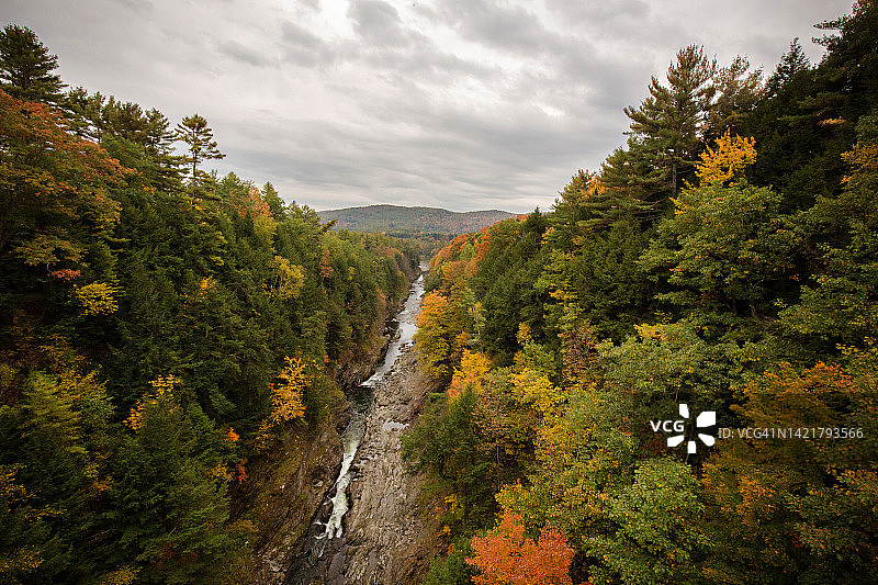 佛蒙特州奎奇峡谷的秋叶图片素材