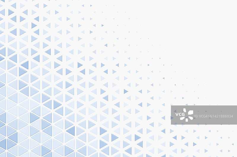 在白色背景上消失的浅蓝色3D三角形图案图片素材