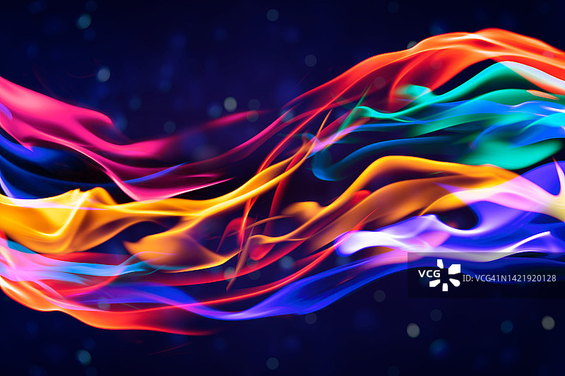 黑色背景上绚丽的火焰图案图片素材