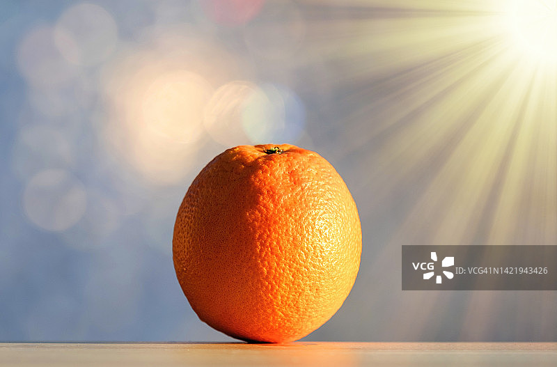 阳光照射下的橙子特写图片素材