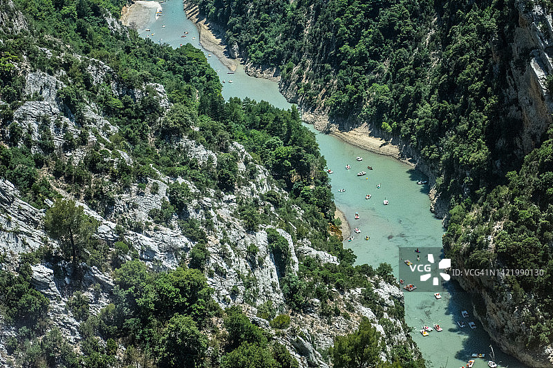 法国普罗旺斯韦尔东峡谷壮丽峡谷与河流图片素材