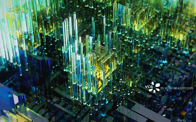 玻璃立方体抽象3D背景图片素材