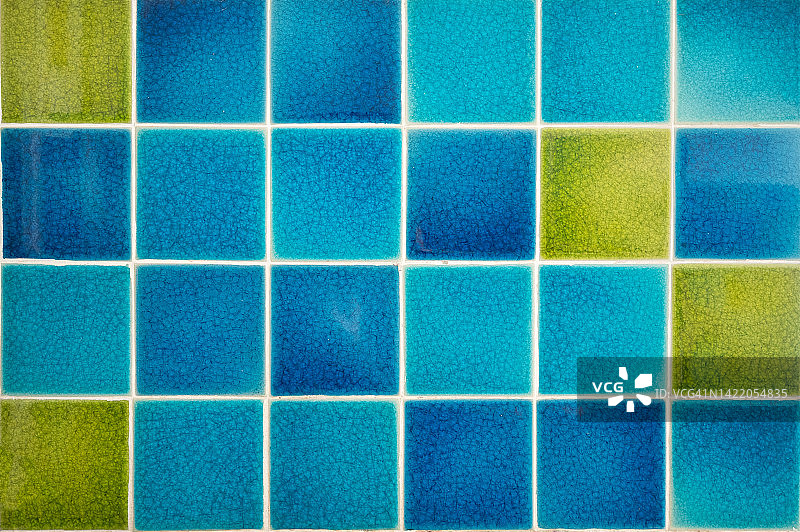 浅蓝绿色马赛克瓷砖纹理背景图片素材