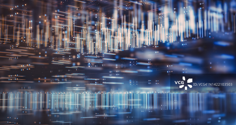 3D渲染：快速流动的科技线条图片素材