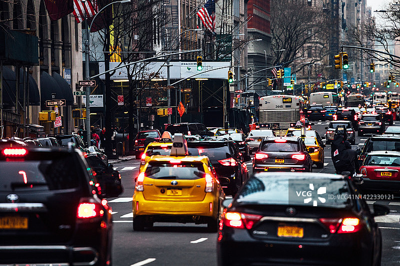 曼哈顿交通，纽约市图片素材