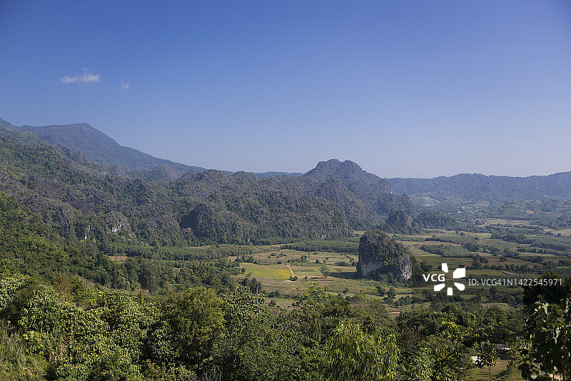 泰国帕尧府Phu Langka景观的鸟瞰图图片素材