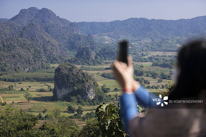 泰国帕尧府Phu Langka景观的鸟瞰图图片素材