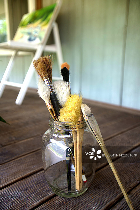 水彩画的准备图片素材