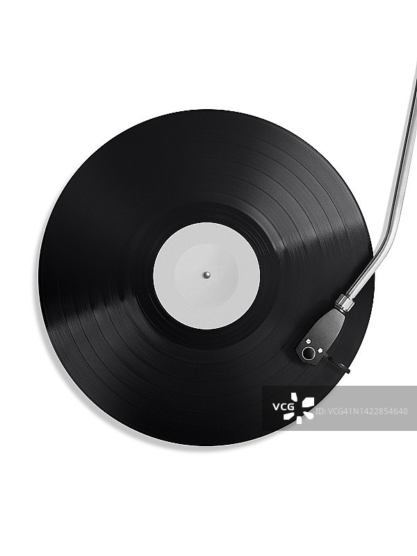 黑色12英寸黑胶唱片顶视图图片素材