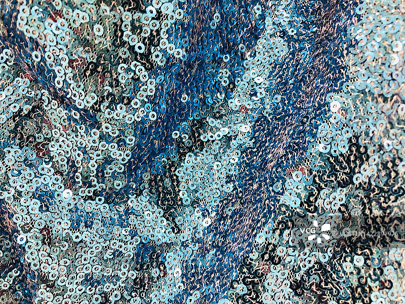 蓝色亮片服装面料图片素材