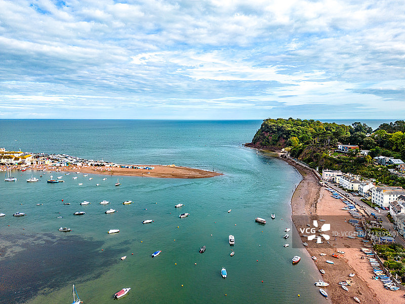 从肖尔顿到蒂恩茅斯的航拍景色图片素材