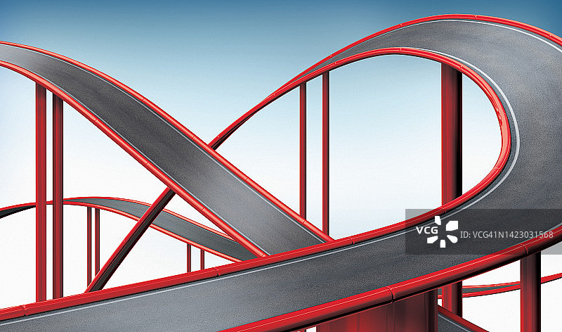 3D游乐园过山车场景图片素材