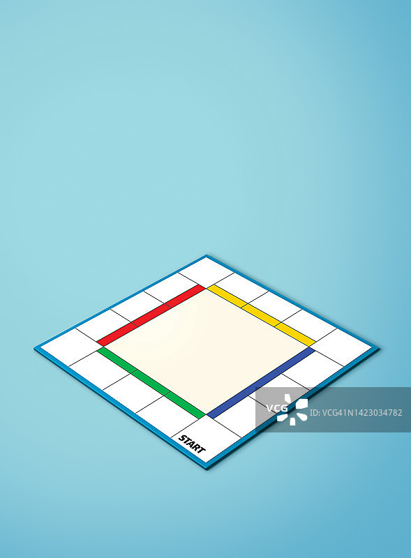 棋盘游戏，蓝色大理石面板，3D效果图片素材