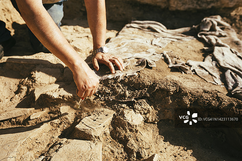 考古学家在考古现场工作图片素材