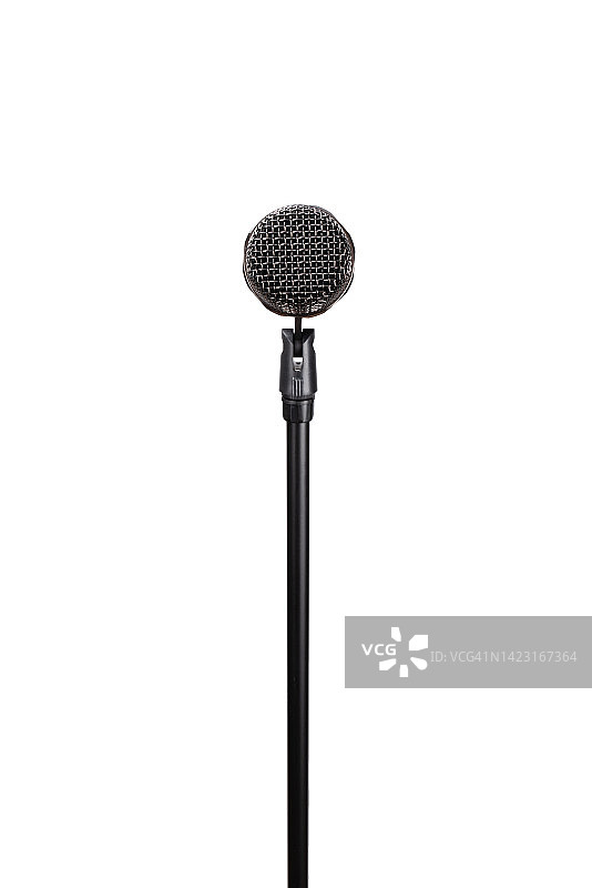 白色背景上的麦克风支架图片素材