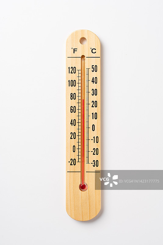 木制华氏和摄氏温度计，正常温度图片素材