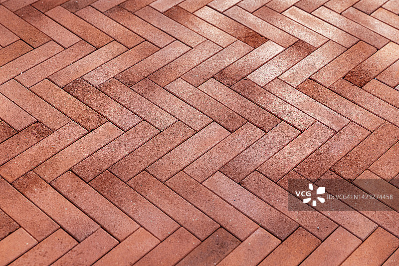 编织图案的红砖露台图片素材