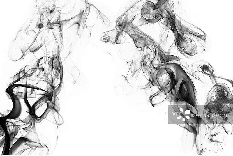 黑色烟雾白色背景图片素材