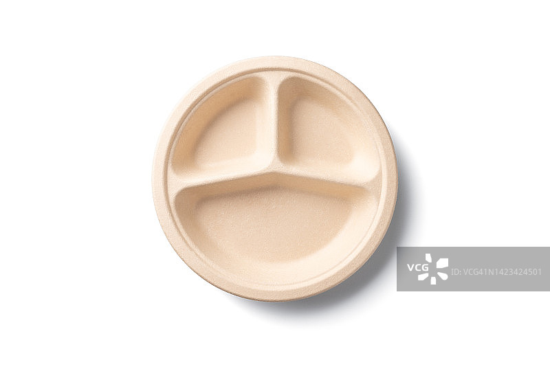 白色隔离的环保型一次性餐盘图片素材