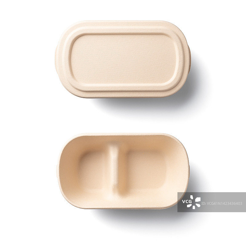 白色背景上的环保一次性分隔午餐盒图片素材