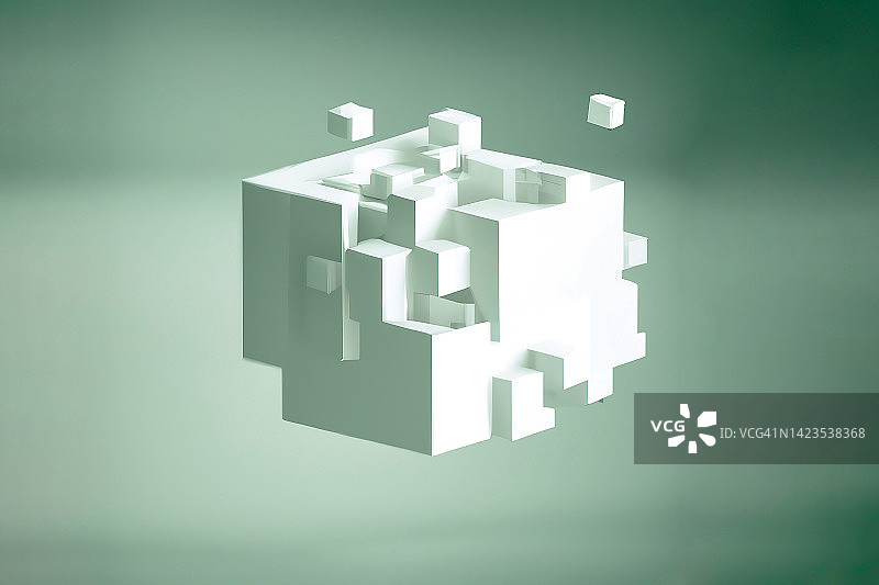 抽象碎片立方体概念图片素材