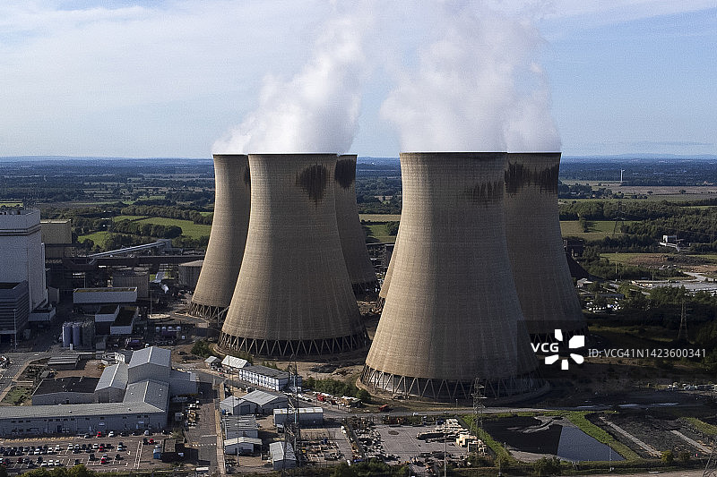 英国约克郡德拉克斯发电站鸟瞰图片素材