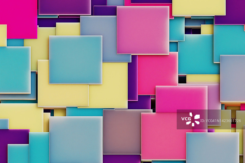 多色方块图案抽象背景的数字生成图像图片素材