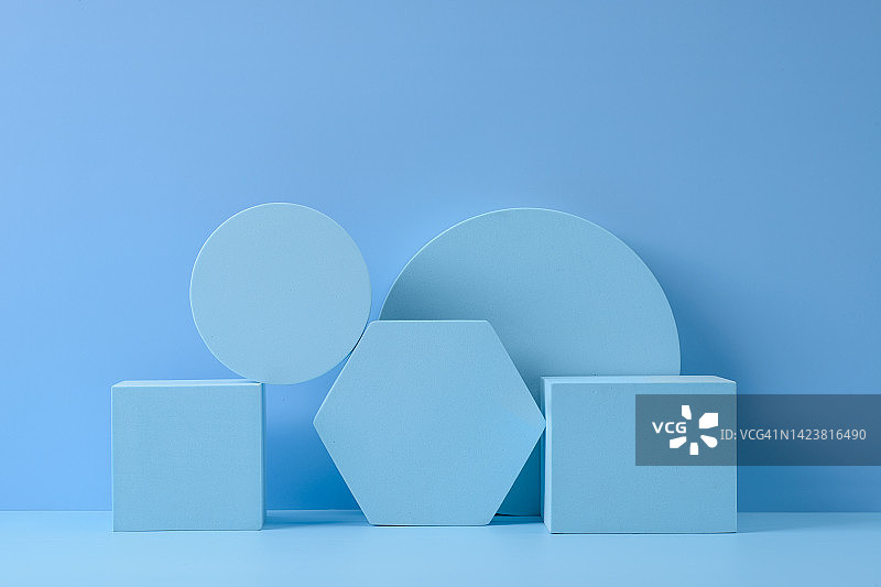 蓝色几何形状图片素材