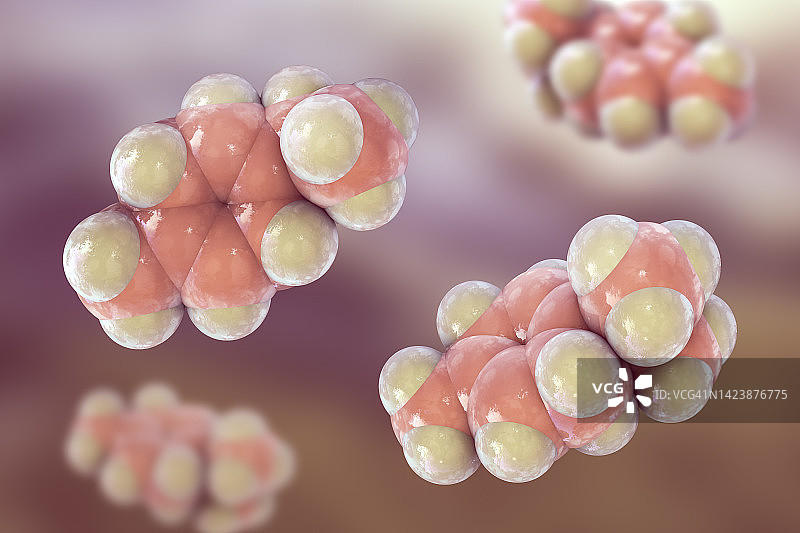 γ-萜品烯分子结构示意图图片素材
