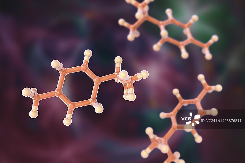 γ-萜品烯分子结构示意图图片素材