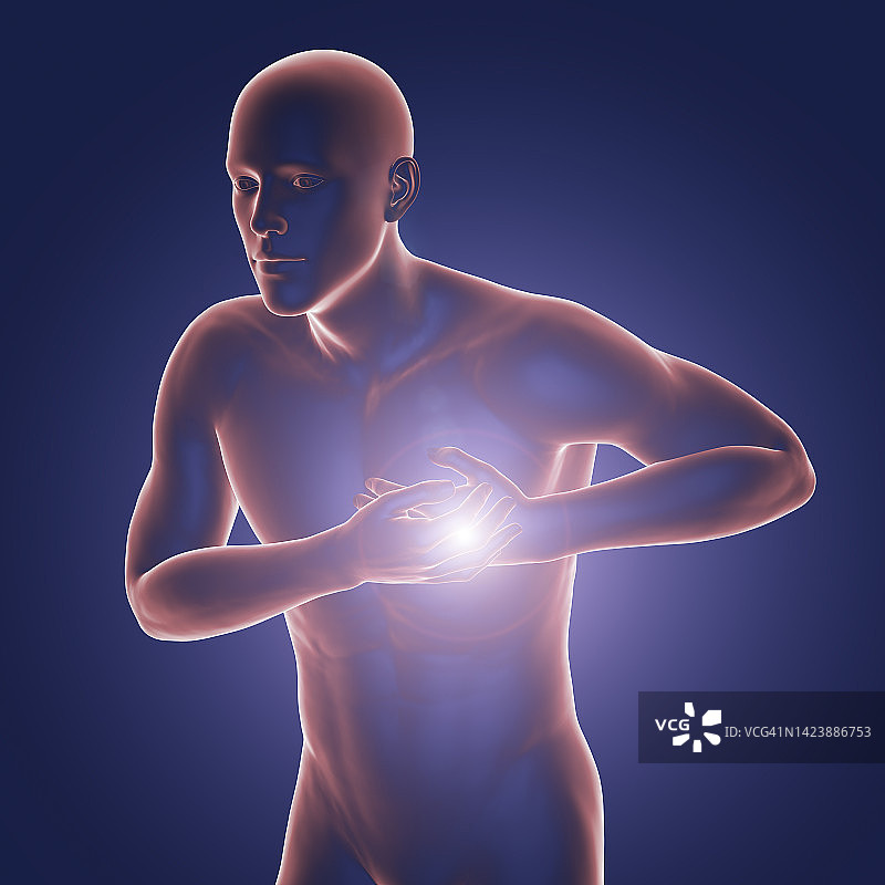 胸痛的男子插图图片素材
