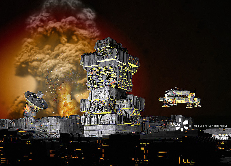 月球上的矿业概念插画图片素材