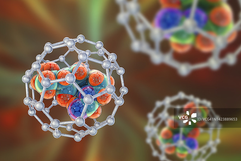 药物递送中的纳米粒子概念插画图片素材