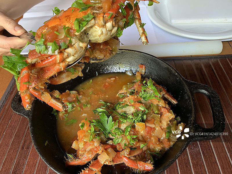 番茄酱炸螃蟹图片素材