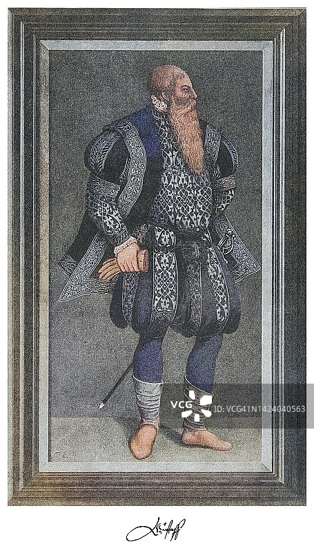 瑞典国王古斯塔夫一世（瓦萨）肖像，1523-1560年图片素材