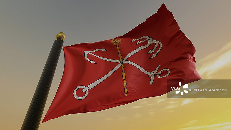 俄罗斯圣彼得堡市旗图片素材