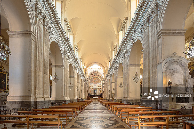 意大利西西里卡塔尼亚大教堂内部图片素材