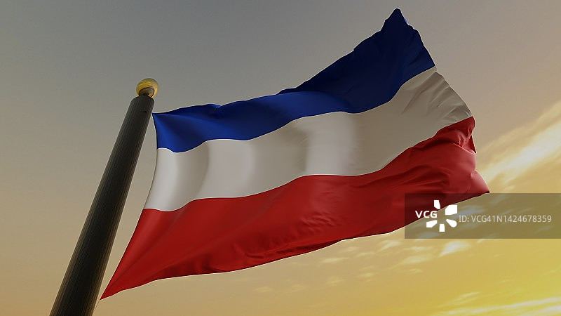 德国石勒苏益格-荷尔斯泰因州旗图片素材