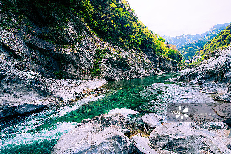 日本德岛县吉野川的小步危峡谷2图片素材