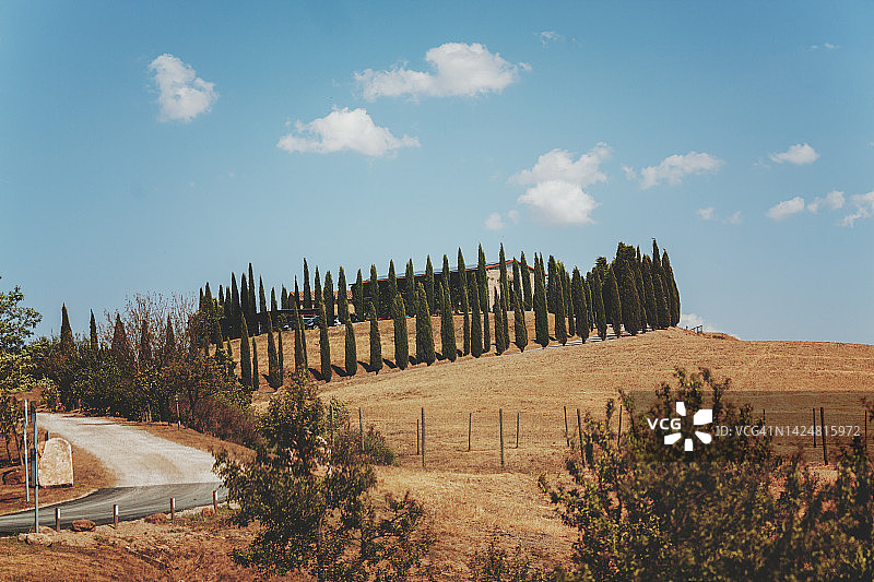 经典托斯卡纳乡村景观与农舍图片素材