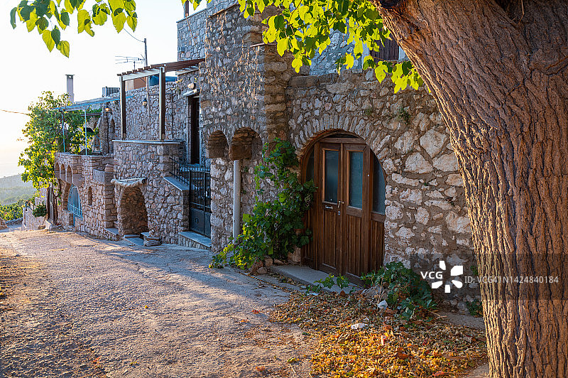 希腊希俄斯岛石屋图片素材