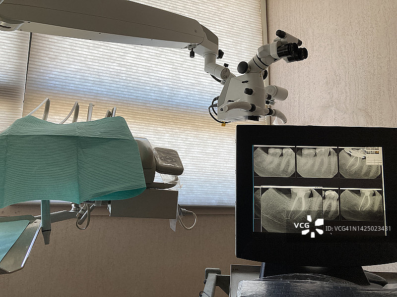 牙髓病医生诊所的根管牙科手术的数字牙科X光片图片素材