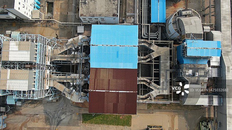 发电厂，发电机组航拍视角图片素材