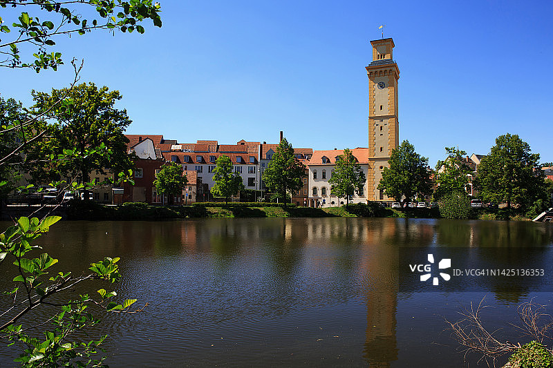 阿尔滕堡天际线与“艺术塔”（图林根/德国）图片素材