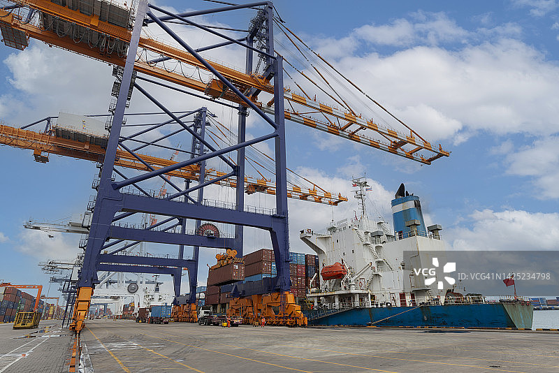 进出口概念的航运集装箱港口图片素材