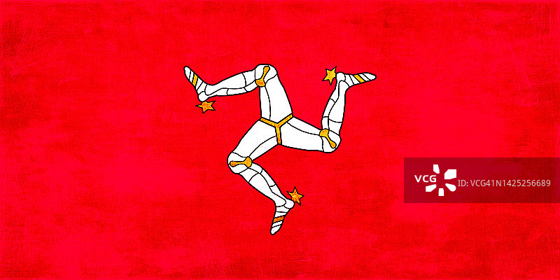 带有纹理的马恩岛旗帜图片素材