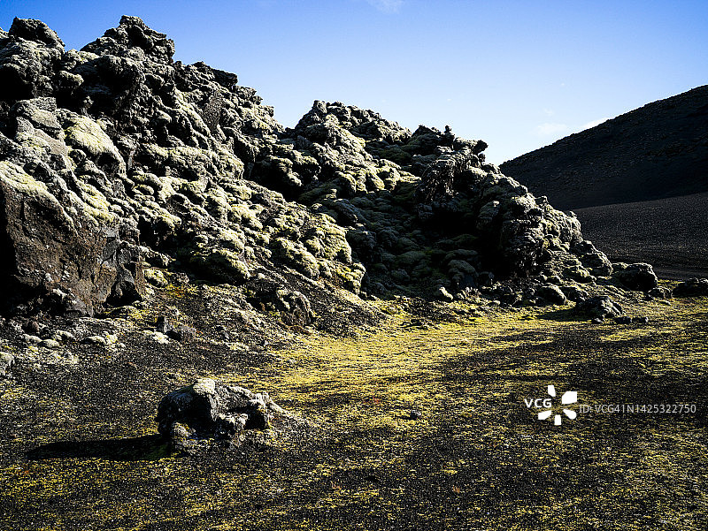 兰德曼纳劳卡的苔藓和熔岩地图片素材