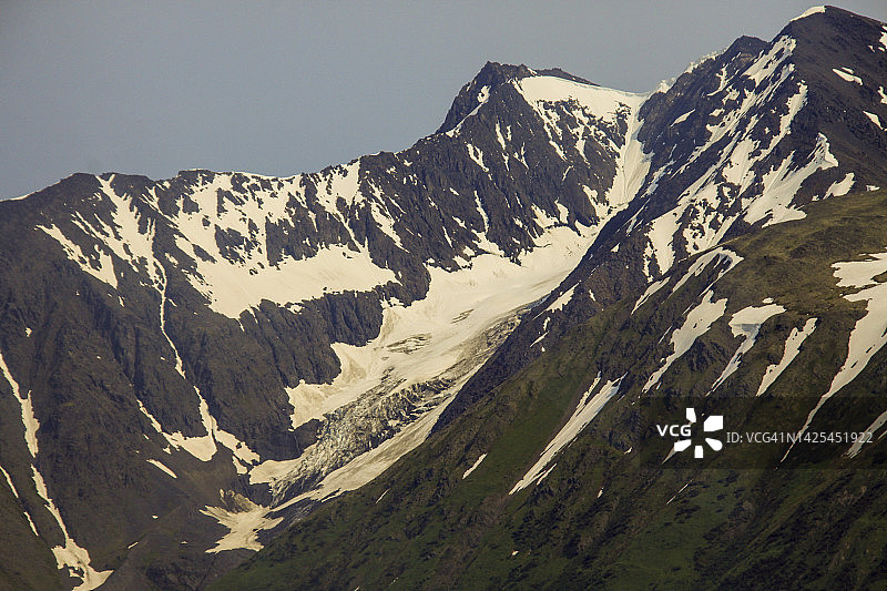 阿拉斯加的雪山山峰图片素材